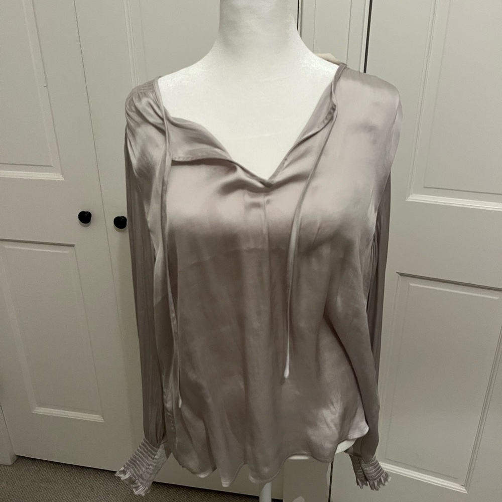Banana Republic Grey Silk Blouse - Brand New w/ Tags